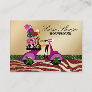 Xmas Fashion Purses Jewelry Zebra Green Red 2 Business Card