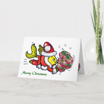 Xmas Fish - Funny Cute Christmas Greeting Card by FabSpark at Zazzle