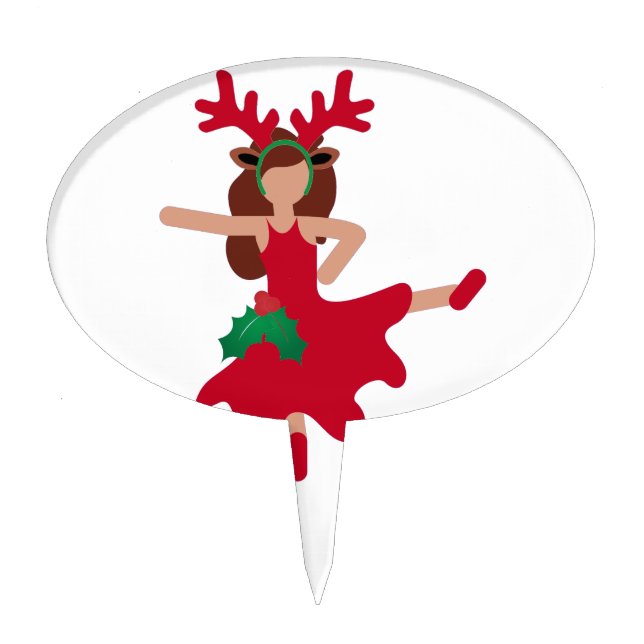 xmas flamenco dancer emoji cake topper (Front)