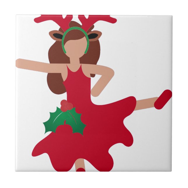 xmas flamenco dancer emoji tile (Front)