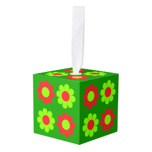 Xmas Flower Power Cube Ornament
