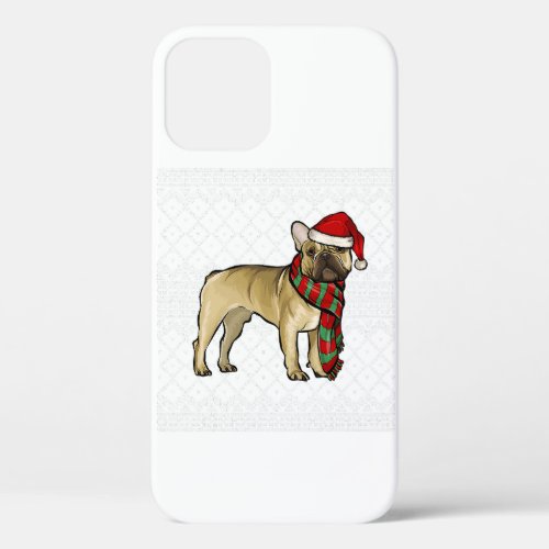 Xmas French Bulldog Santa Claus Hat Ugly Christmas iPhone 12 Pro Case