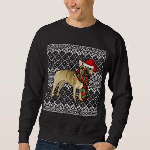 Xmas French Bulldog Santa Claus Hat Ugly Christmas Sweatshirt
