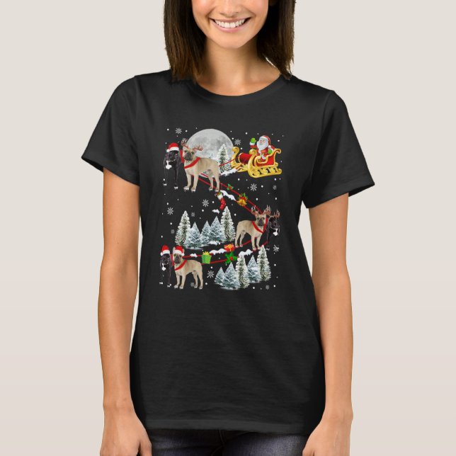 Xmas French Bulldog Sledge Christmas Sledge Santa  T-Shirt (Front)