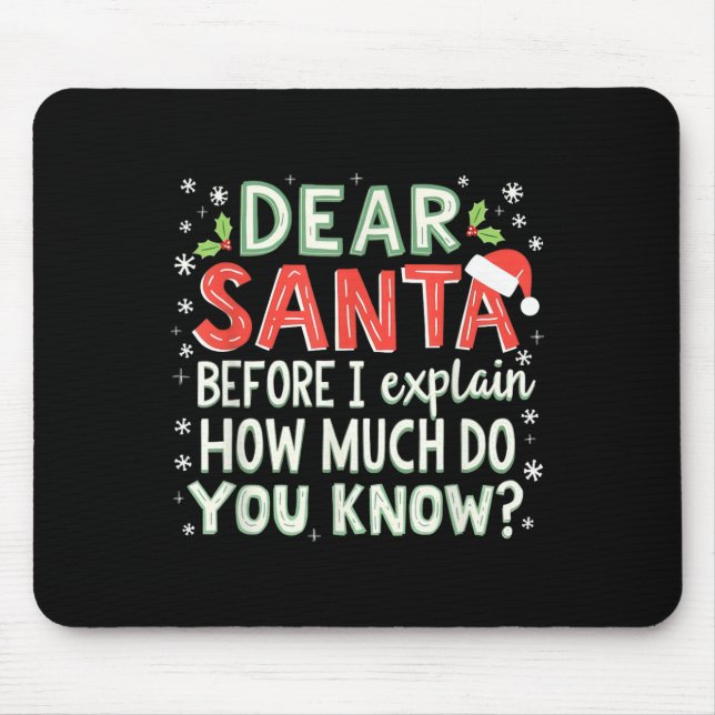 Xmas Funny Dear Santa Before I Explain How Much Do Mouse Pad (Front)