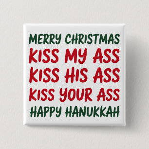 Xmas Funny Merry Christmas Sarcastic Rude Button