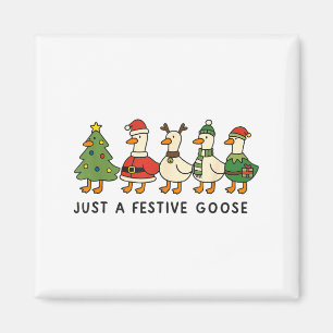 Xmas Funny Silly Goose Christmas Pjs Just A Festiv Magnet