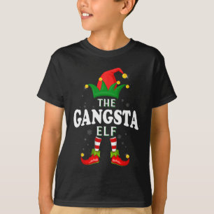 Xmas Gangsta Elf Family Matching Christmas Pajama T-Shirt