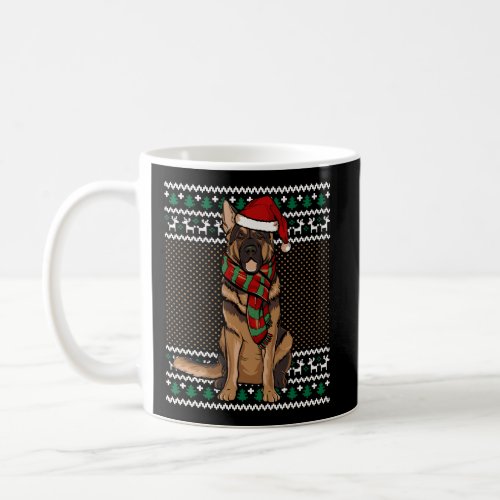 Xmas German Shepherd Dog Santa Hat Ugly Christmas Coffee Mug