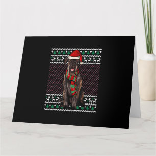Xmas Giant Schnauzer Dog Santa Hat Ugly Christmas Card