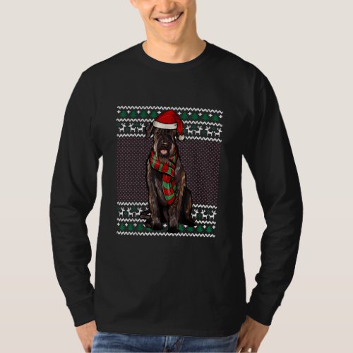 Xmas Giant Schnauzer Dog Santa Hat Ugly Christmas T_Shirt