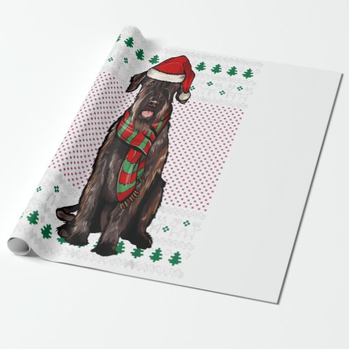 Xmas Giant Schnauzer Dog Santa Hat Ugly Christmas Wrapping Paper