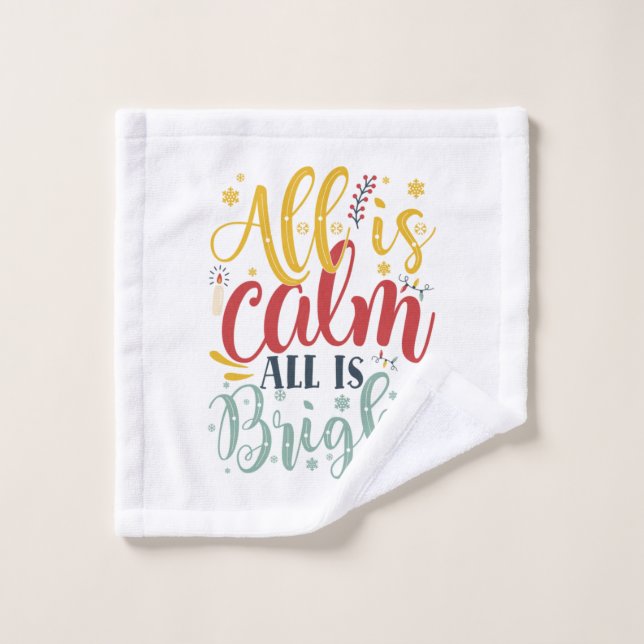Xmas Gift | All Is Calm All Is Bright Wash Cloth (Wash Cloth)