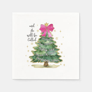 Xmas Gift And He Will Be Called Merry Christmas Napkins