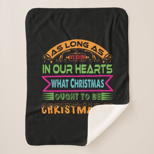 Xmas Gift As Long As We Know Sherpa Blanket (Front)