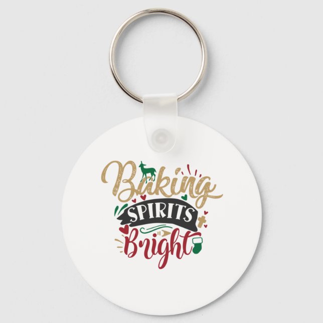 Xmas Gift | Baking Spirits Bright Keychain (Front)