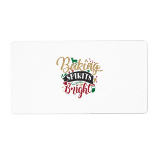 Xmas Gift Baking Spirits Bright Label