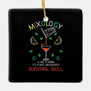 Xmas Gift   Bartender Mixologist Ceramic Ornament