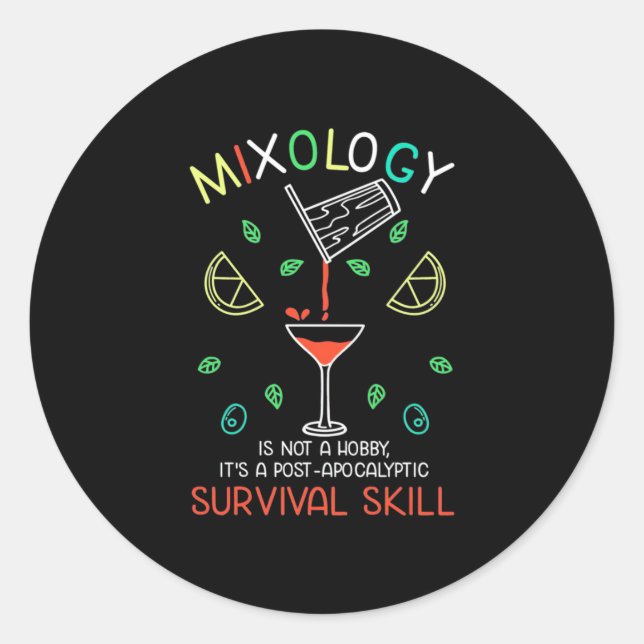 Xmas Gift | Bartender Mixologist Classic Round Sticker (Front)