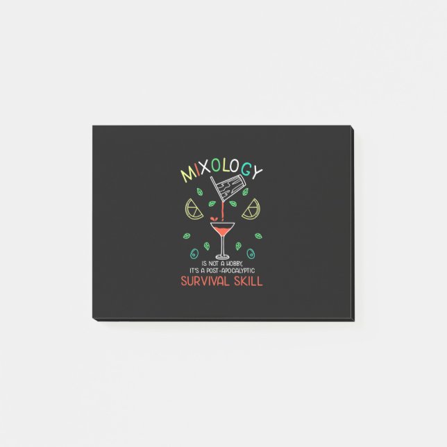 Xmas Gift | Bartender Mixologist Post-it Notes (Front)