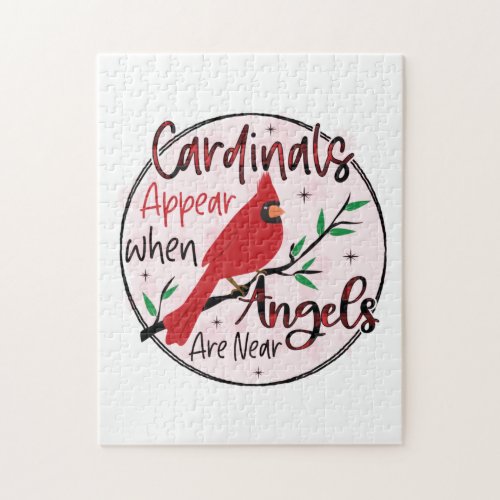 Xmas Gift Cardinals Appear When Angels Are Near Jigsaw Puzzle
