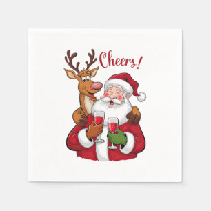 Xmas Gift Cheer Santa Claus Napkins