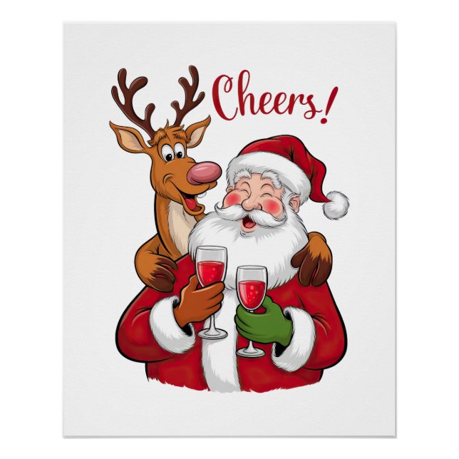 Xmas Gift Cheer Santa Claus Poster (Front)