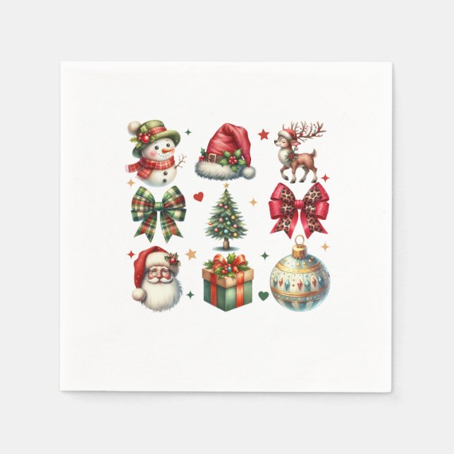 Xmas Gift Christmas Clipart Napkins (Front)