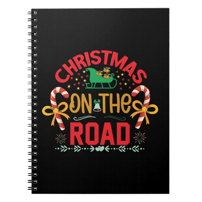 Xmas Gift Christmas On The Road Notebook (Front)