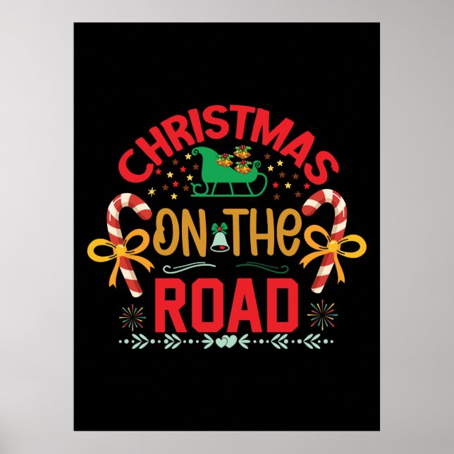 Xmas Gift Christmas On The Road Poster (Front)