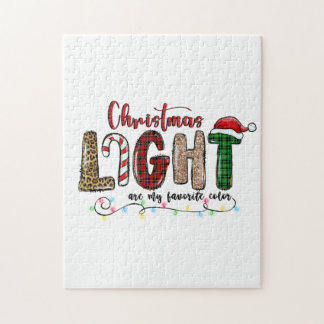 Xmas Gift Chritsmas Light Are My Favorite Color Jigsaw Puzzle