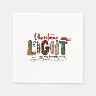 Xmas Gift Chritsmas Light Are My Favorite Color Napkins