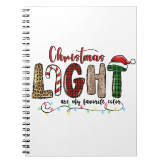 Xmas Gift Chritsmas Light Are My Favorite Color Notebook