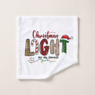 Xmas Gift Chritsmas Light Are My Favorite Color Wash Cloth