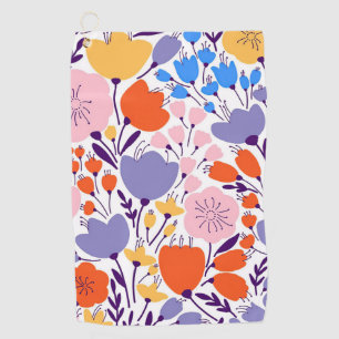 Xmas Gift Colorful And Bright Floral Golf Towel