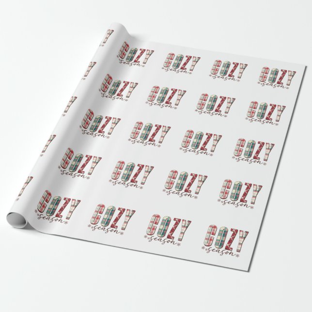 Xmas Gift Cozy Season Wrapping Paper (Unrolled)