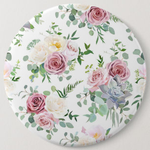 Xmas Gift Creamy White Antique Rose Button
