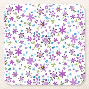 Xmas Gift Cute Floral Ditsy Square Paper Coaster