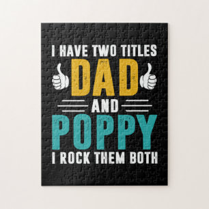 Xmas Gift Dad And Poppy I Rock Them Jigsaw Puzzle