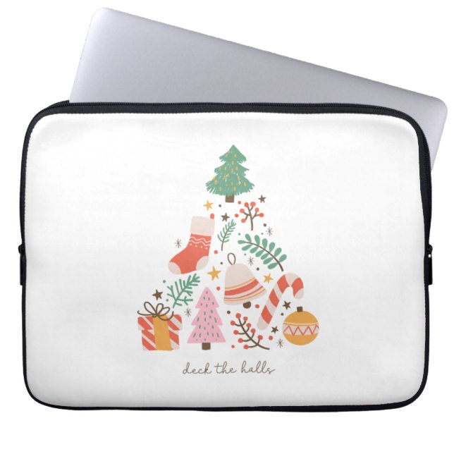 Xmas Gift Deck The Halls Laptop Sleeve (Front)