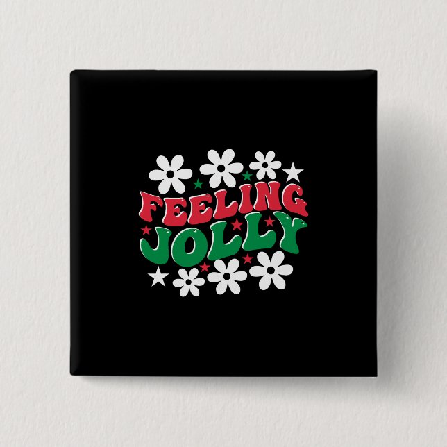 Xmas Gift Feeling Jolly Button (Front)