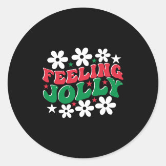 Xmas Gift Feeling Jolly Classic Round Sticker