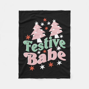 Xmas Gift Festive Babe Fleece Blanket