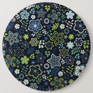 Xmas Gift Floral 3D Wall Art Button