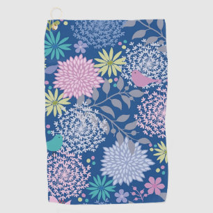 Xmas Gift Floral 60th Birthday Golf Towel