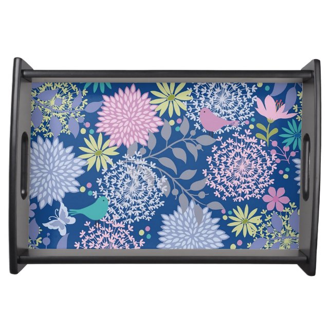 Xmas Gift Floral 60th Birthday Serving Tray (Front)