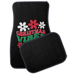 Xmas Gift Flower Christmas Vibes Car Floor Mat