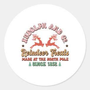 Xmas Gift Go Reindeer Treats Classic Round Sticker