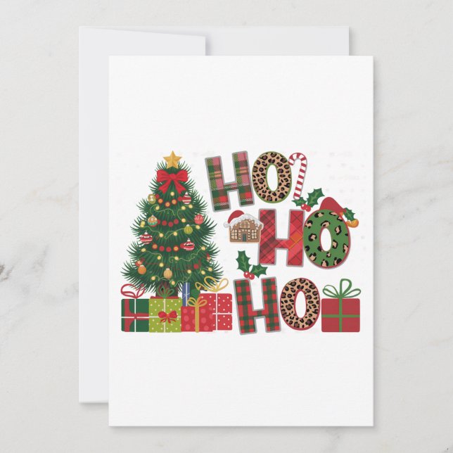 Xmas Gift Ho Ho Ho Holiday Card (Front)