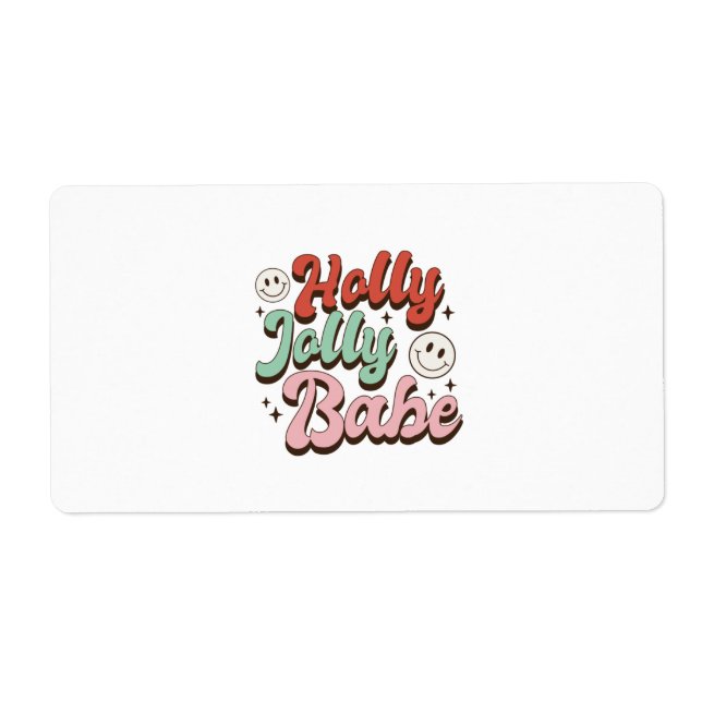 Xmas Gift Holly Jolly Baby Label (Front)